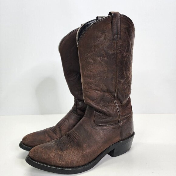 Old West Men\'s TBM3051 Brown Leather‎ Mid-Calf Western Boots - Size 9.5 D main image 5